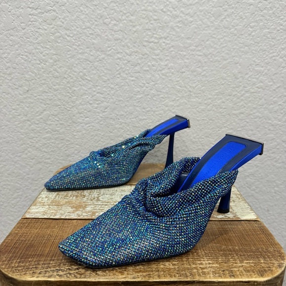 Benedetta Bruzziches Goliarda Crystal Mesh Blue Mule - Picture 6 of 10